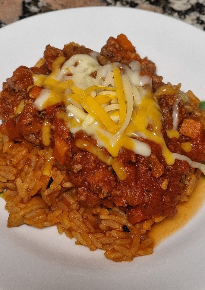 Una foto de Arroz a la boloñesa