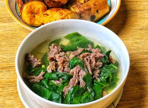 Hình của món Canh Mồng Tơi Nấu Thịt Bò.