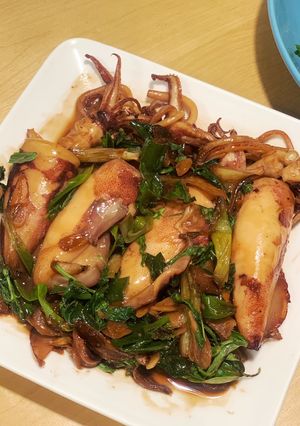 塔香醬燒透抽 的食譜成品照片
