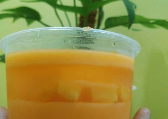 Cara bikin Puding susu Mangga lapis nangka Cara bikin Puding susu Mangga lapis nangka