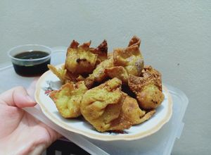 Hình của món Hoành thánh hải sản chiên giòn.