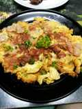 Thai Style Omelet with Chicken Ham and Fresh Chili Peppers
