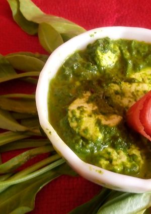 A picture of Palak paneer.