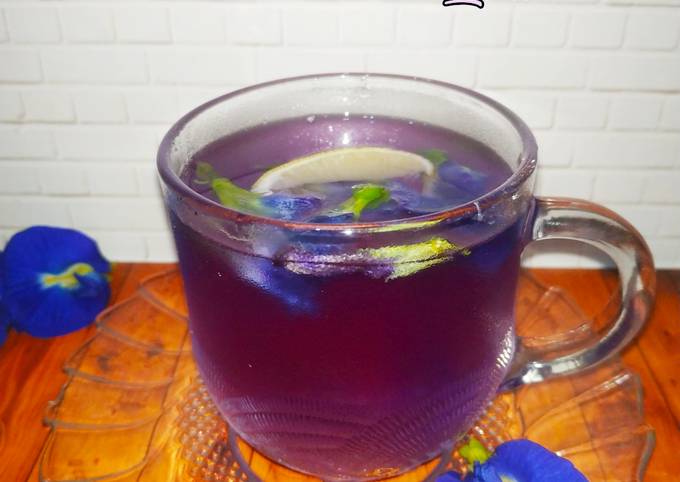 Cara Gampang Menyiapkan 259. Teh Bunga Telang with Lemon Anti Gagal