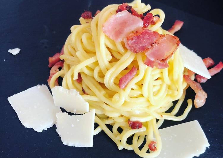 Créer des étapes Pâtes Carbonara « sans crème » parfait