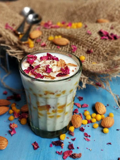 A picture of Motichur kheer parfait / fusion dessert.