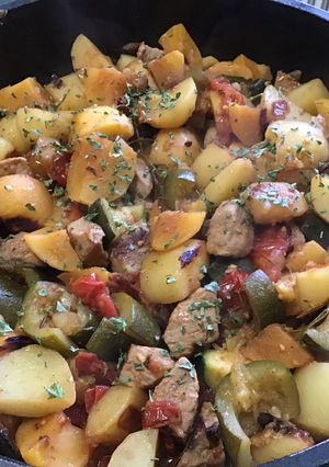 Une photo de Sauté de veau aux légumes et tomates confites