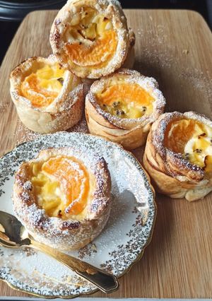 Une photo de Petits feuilletés aux fruits, crème de ricotta