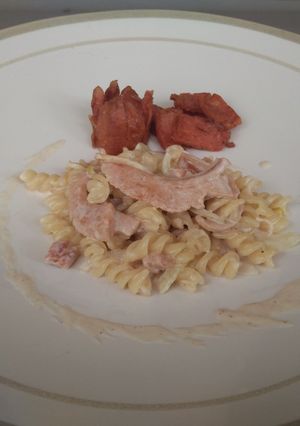 Foto resep Macaroni Fussilli with creamy sauc(e)age!!
