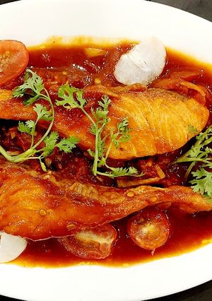 Hình của món Cá hồi sốt cà chua.