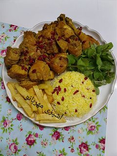 عکسی از دستور خوراک مرغ و زرشک