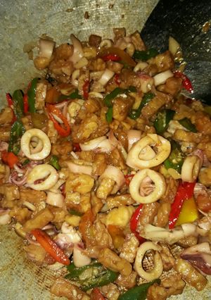 Foto resep Orek cumi asin + tempe