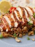 Harissa chicken with couscous and flatbread
