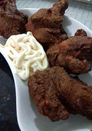Foto de Frango frito com massa temperada