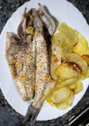 Foto principal de Lubina al horno al estilo Orio