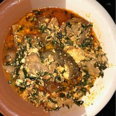 Egusi soup A picture of Egusi soup.
