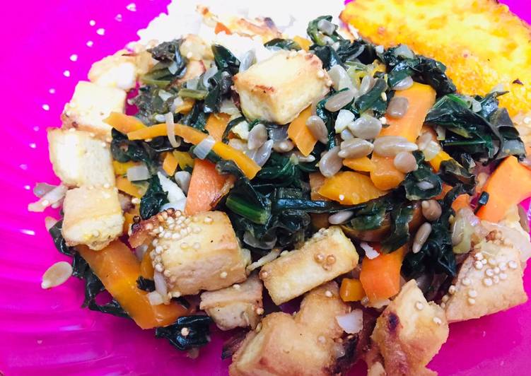 Ensalada caliente de espinaca y tofu con coco 馃ゥ