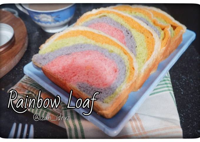 Rainbow Loaf (Roti tawar pelangi) foto resep utama
