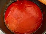 Una foto di passata di pomodoro