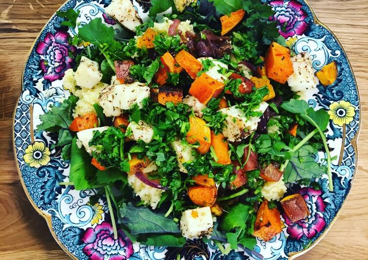 Easiest Way to Prepare Ultimate Za’atar spiced halloumi salad