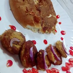 A picture of Shami kabab burger.