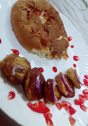 A picture of Shami kabab burger.