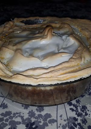 Una foto de Budín de manzanas merengado