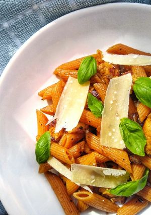A picture of Penne With Chicken Sausage Meat.