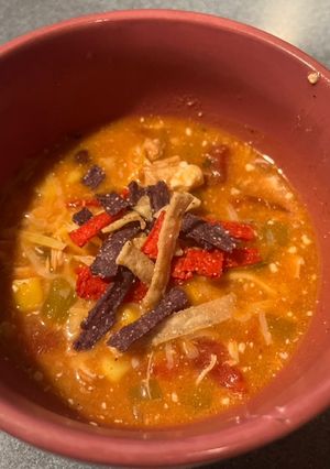 A picture of Chicken Tortilla Soup.