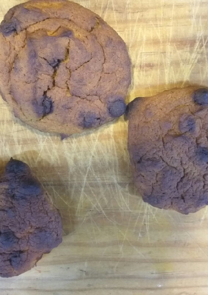 Una foto de Galletas de calabaza con pepitas de chocolate, sin azúcar, Thermomix