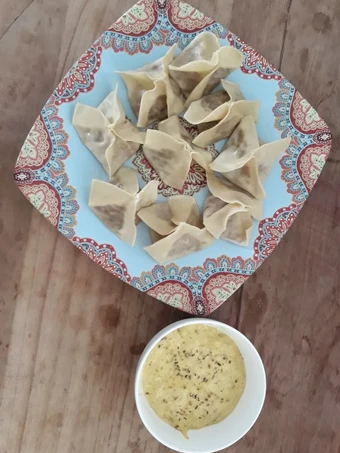 Easy Steps to Make Recipes Pangsit Turki alias Manti Ayam Kuah Kari the Delicious So Delicious.