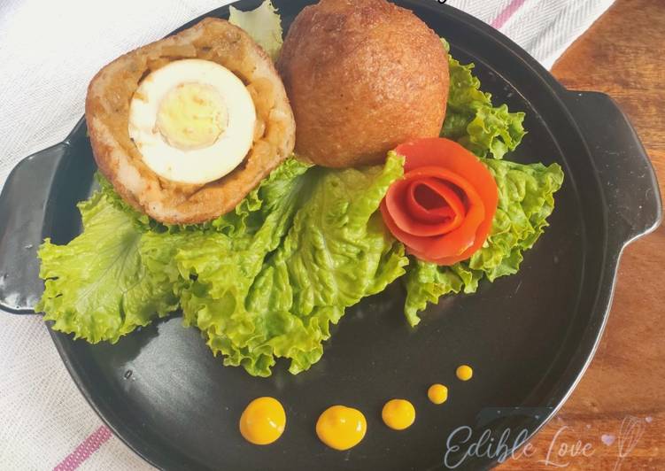 Boiled Egg bread roll or Potato scotch eggs