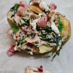 Stuffed baked potatoes A picture of Stuffed baked potatoes.