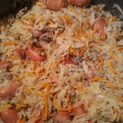 A picture of Sauerkraut Sausage and Hotdogs.