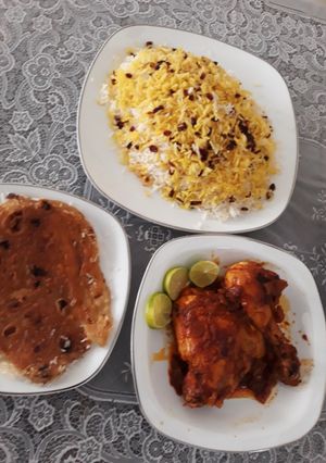 عکسی از دستور زرشک پلو با مرغ مجلسی خوشمزه😋