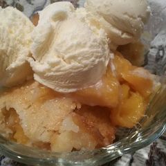 A picture of Peach Cobbler.