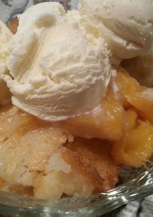 A picture of Peach Cobbler.