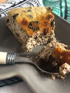 Una foto de Oreo cheesecake sin gluten