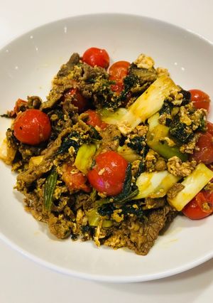 A picture of Colorful stir fry.
