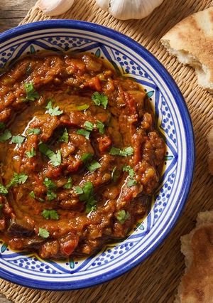Une photo de Zaalouk marocaine (caviar d'aubergine)