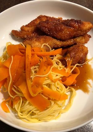 A picture of Chicken Katsu stir fry.
