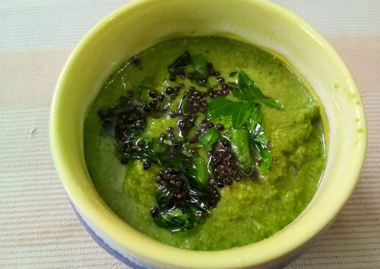 Coriander Mint and curry leaves chutney