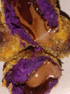 Foto resep Bola bola ubi ungu coklat lumer