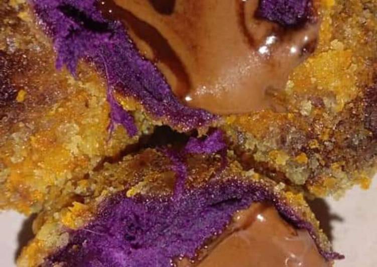 Bola bola ubi ungu coklat lumer