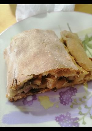 Foto di Strudel salato senza burro con funghi e fontina