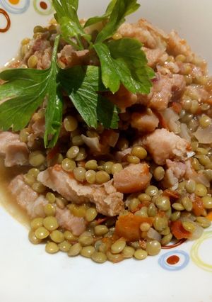 Una foto de Guiso de lentejas con panceta