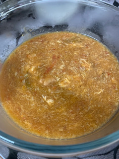 A picture of Hot and sour soup.