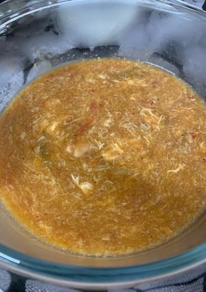 A picture of Hot and sour soup.
