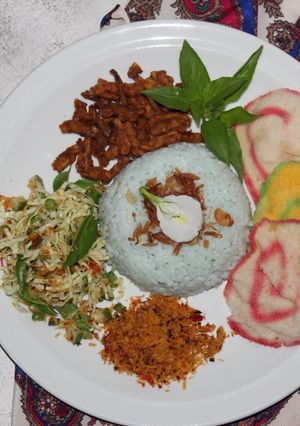 Foto resep Nasi kerabu bunga telang low budget