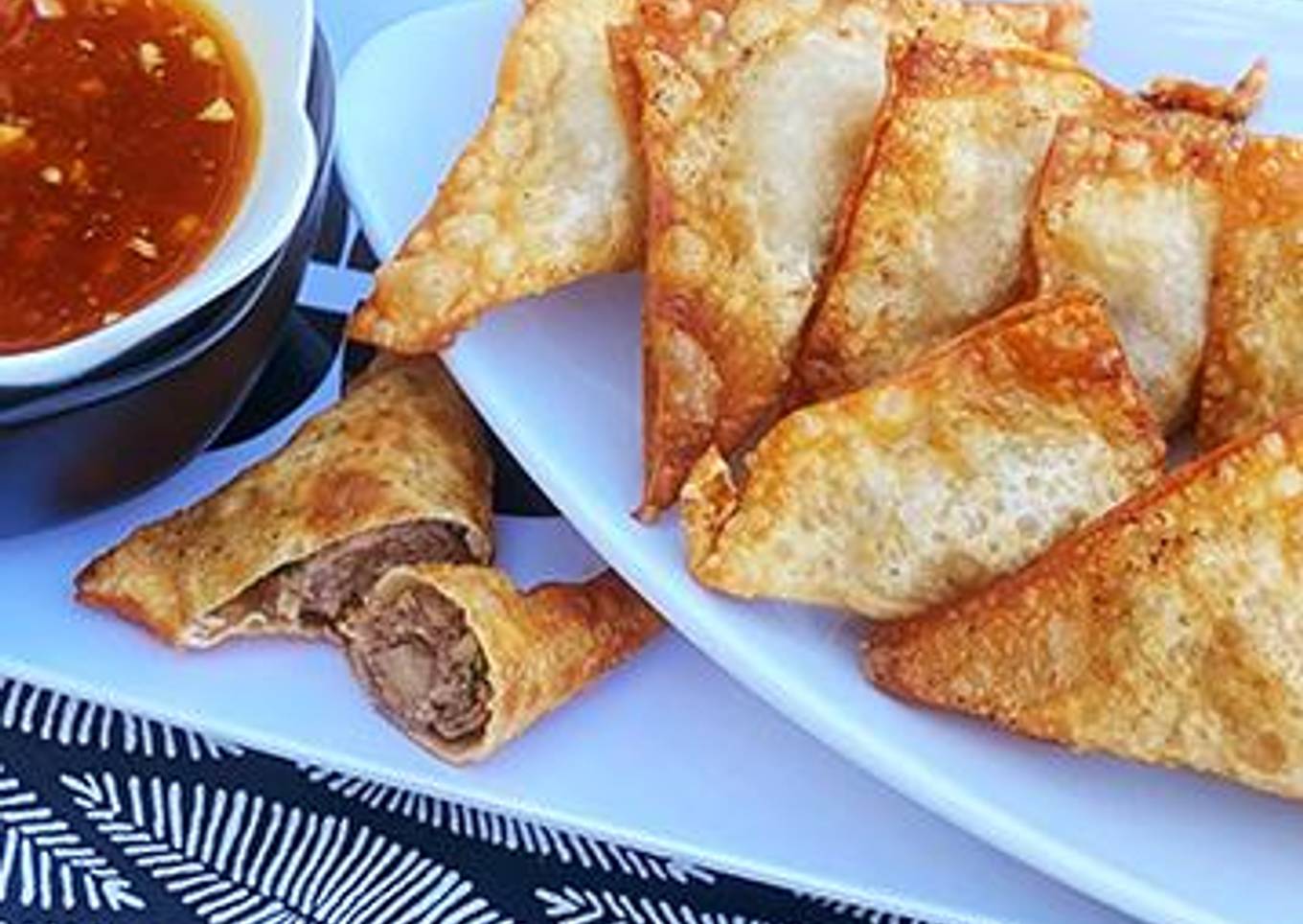 Fried Wagyu Beef Wontons with Duck Sauce